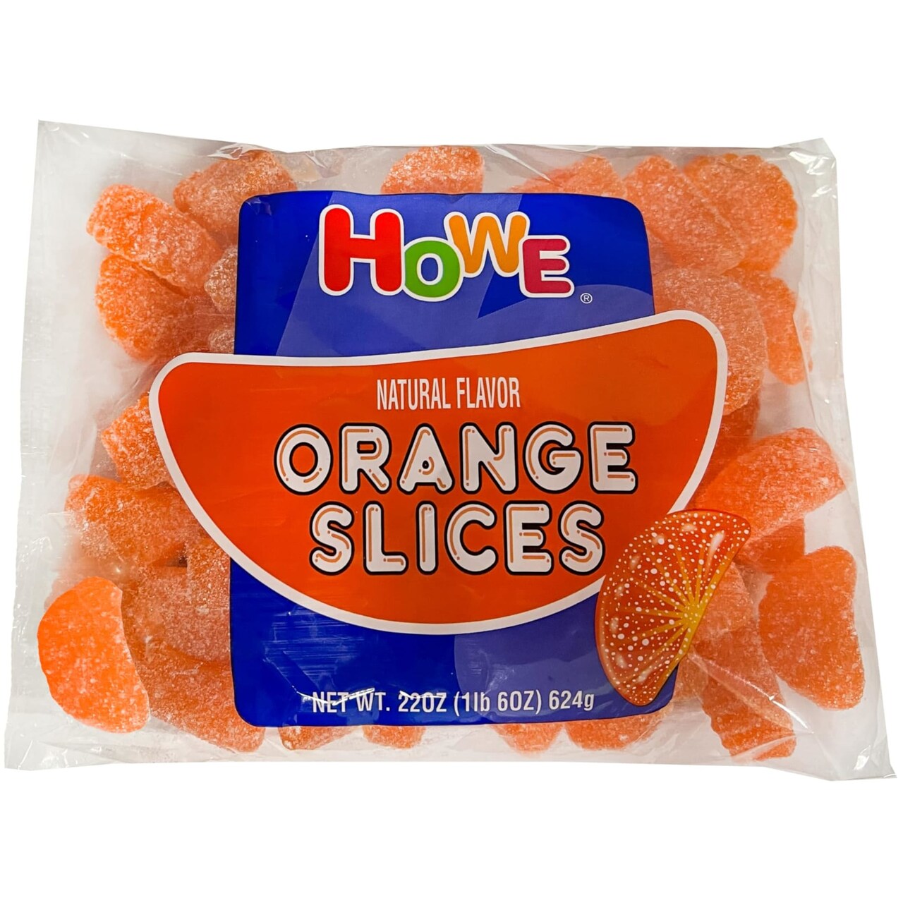 Howe Traditional Nostalgic Candies, Vintage Style Old Fashioned Candy Flavors, Sweet Chewy Orange Slices, 22 oz